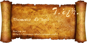 Thomasz Ábel névjegykártya